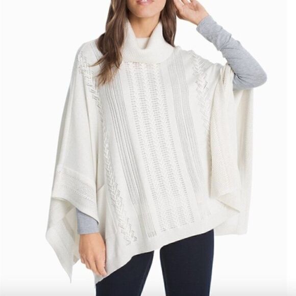 7. White House Black Market Oversized Cowl Neck Sweater Poncho - Picture 1 of 4